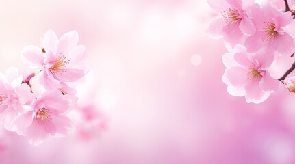 Fototapeta premium Blooming Beauty: Delicate Pink Sakura Flowers in Full Bloom. 
