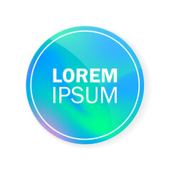 Holographic label sticker. Hologram round stamp label. iridescent colored blank rainbow shiny emblems, label. Paper Sticker. Vector illustration