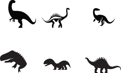 minimal Allosaurus icon design illustration and white background.