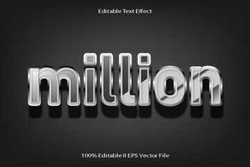 Million Editable Text Effect 3d Emboss Cartoon Gradient Style