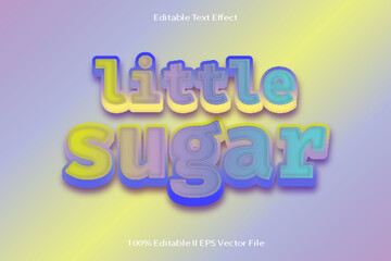 Little Sugar Editable Text Effect 3d Emboss Cartoon Gradient Style