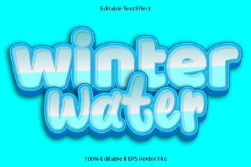 Winter Water Editable Text Effect 3d Emboss Cartoon Gradient Style