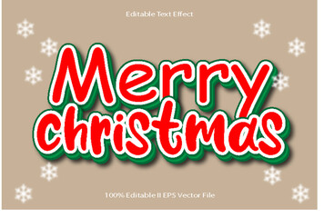 Merry Christmas Editable Text Effect 3d Emboss Cartoon Gradient Style