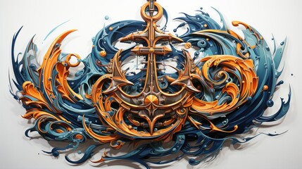 Anchored in Time: Vintage Anchor Tattoo Design, generative ai