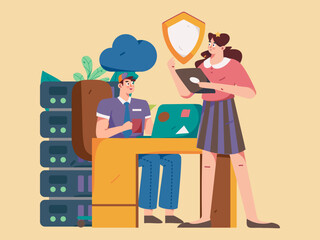 Business People Flat Vector Concept Operation Hand Drawn Illustration
