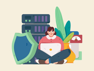 Business People Flat Vector Concept Operation Hand Drawn Illustration
