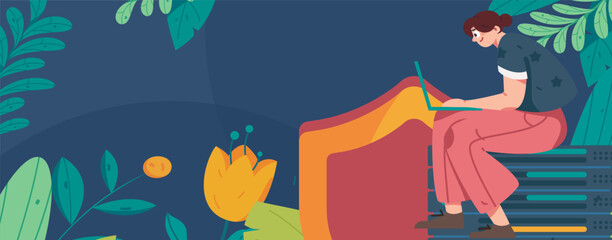 Business People Flat Vector Concept Operation Hand Drawn Illustration
