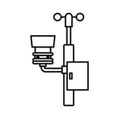 Weather Station Icon vector Illustrations. thermometer,hygrometers, wind meter. Agriculture meteo analysis, weather monitor, Optimal farming conditions. Weather data. Environmental monitoring. Isolate