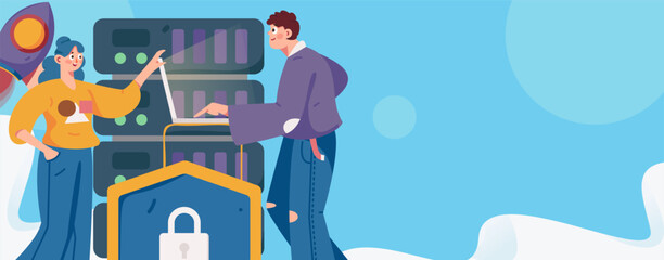 Business People Flat Vector Concept Operation Hand Drawn Illustration
