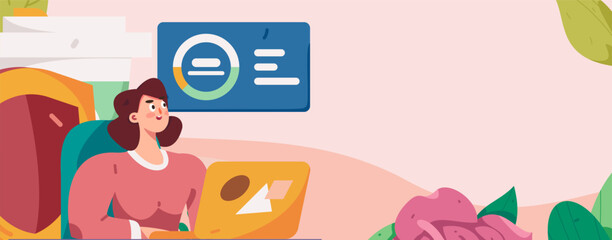 Business People Flat Vector Concept Operation Hand Drawn Illustration
