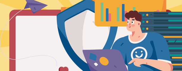 Business People Flat Vector Concept Operation Hand Drawn Illustration
