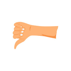 the thumb down gesture indicates dislike