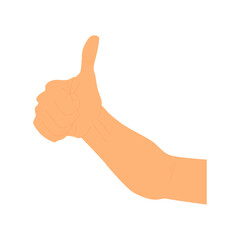 vector illustration of a gesture showing a thumbs up sign like