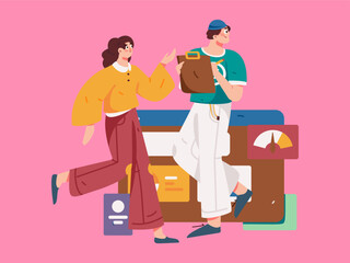 Business People Flat Vector Concept Operation Hand Drawn Illustration
