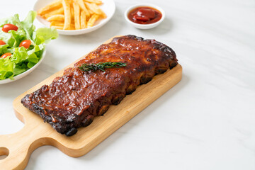 grilled and barbecue ribs pork