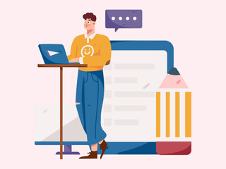 Business People Flat Vector Concept Operation Hand Drawn Illustration
