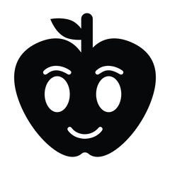 Fruit apple, cute apple, smart apple icon