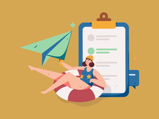 Business People Flat Vector Concept Operation Hand Drawn Illustration
