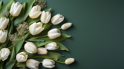 Bloom From Above: Captivating White Tulip Card, generative ai