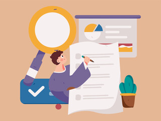 Business People Flat Vector Concept Operation Hand Drawn Illustration
