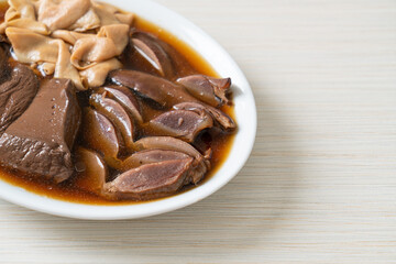 stewed duck offal in brown soup