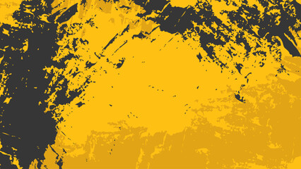 Abstract Yellow Black Scratch Grunge Texture Background