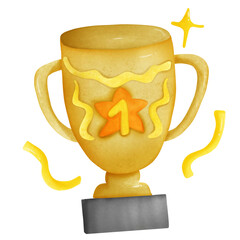 trophy cup isolated on white