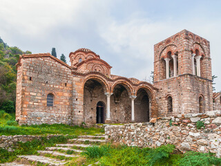 The Byzantine church of Hagia Sophia (Agia Sofia) in Mystras.Peloponnese.Greece