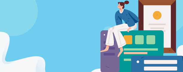 Business People Flat Vector Concept Operation Hand Drawn Illustration
