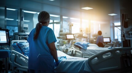 nurse providing care for a patient in a hospital generative ai