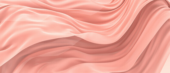 Wavy pink fabric. Veil ripple with wind. Pink abstract background.