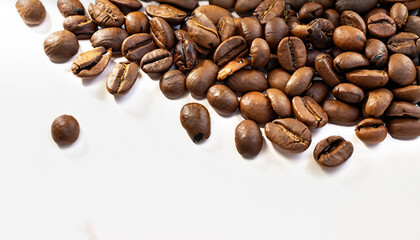 coffee beans on white background