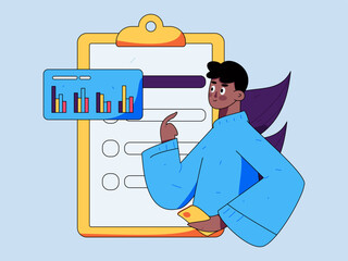 Business People Flat Vector Concept Operation Hand Drawn Illustration
