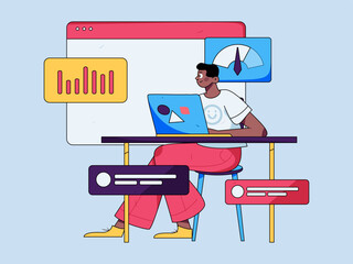 Business People Flat Vector Concept Operation Hand Drawn Illustration
