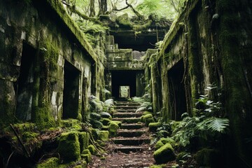 Abandoned Military Bunker Overgrown with Nature