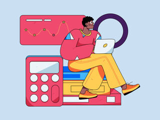 Business People Flat Vector Concept Operation Hand Drawn Illustration
