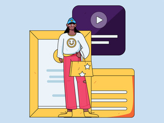 Business People Flat Vector Concept Operation Hand Drawn Illustration
