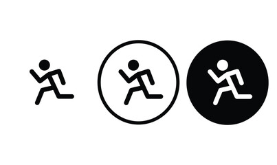 icon run black outline for web site design 
and mobile dark mode apps 
Vector illustration on a white background