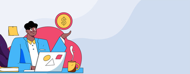 Business People Flat Vector Concept Operation Hand Drawn Illustration
