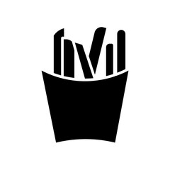 french fries glyph icon