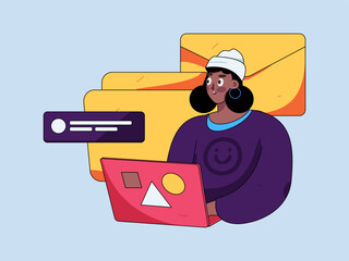 Business People Flat Vector Concept Operation Hand Drawn Illustration
