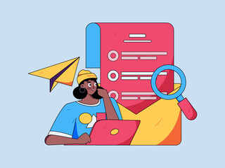 Business People Flat Vector Concept Operation Hand Drawn Illustration
