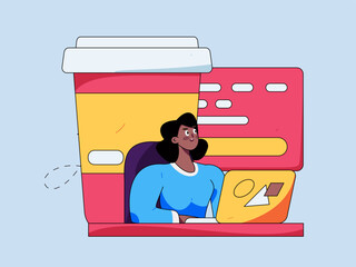 Business People Flat Vector Concept Operation Hand Drawn Illustration
