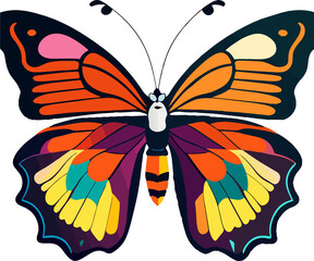Butterfly, Cute color butterfly vector illustration