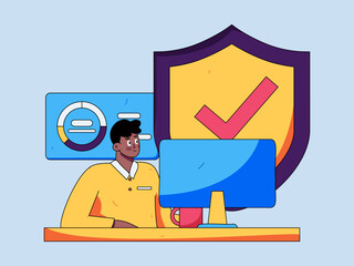 Business People Flat Vector Concept Operation Hand Drawn Illustration
