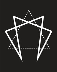 Fototapeta na wymiar Triangle monogram symbol line art logo design with black background