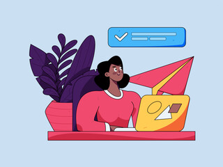 Business People Flat Vector Concept Operation Hand Drawn Illustration
