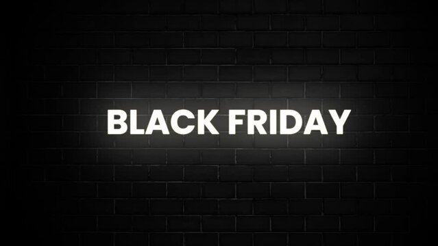 Black Friday sale flash sale neon sign banner background for promo video. concept of sale and clearance