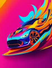 abstract car logo with a bright