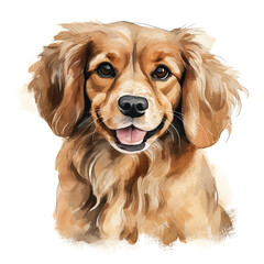 Charming Canine Artwork on a Clean White Canvas